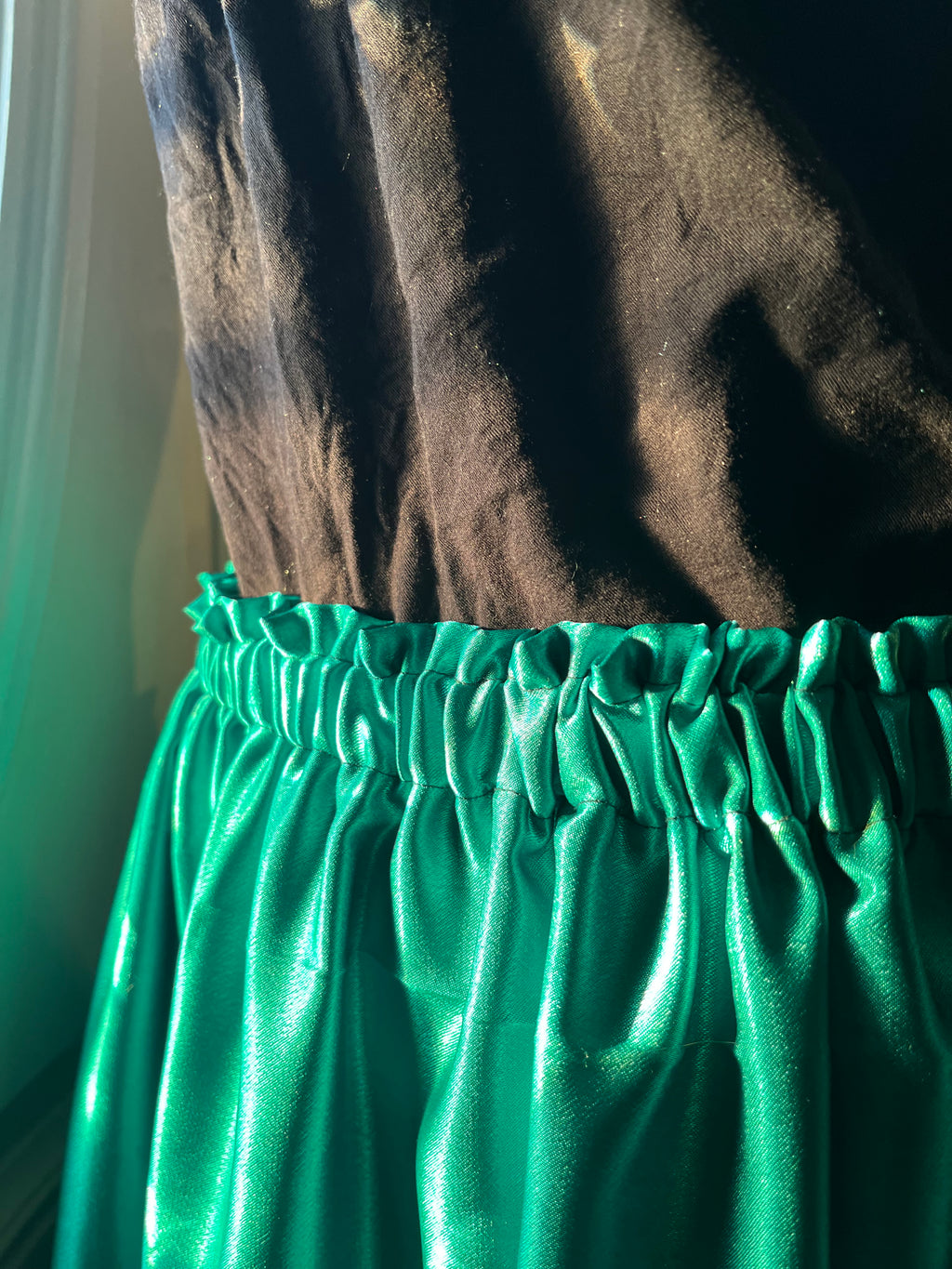 Green 3 tier Satin skirt
