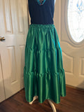 Green 3 tier Satin skirt