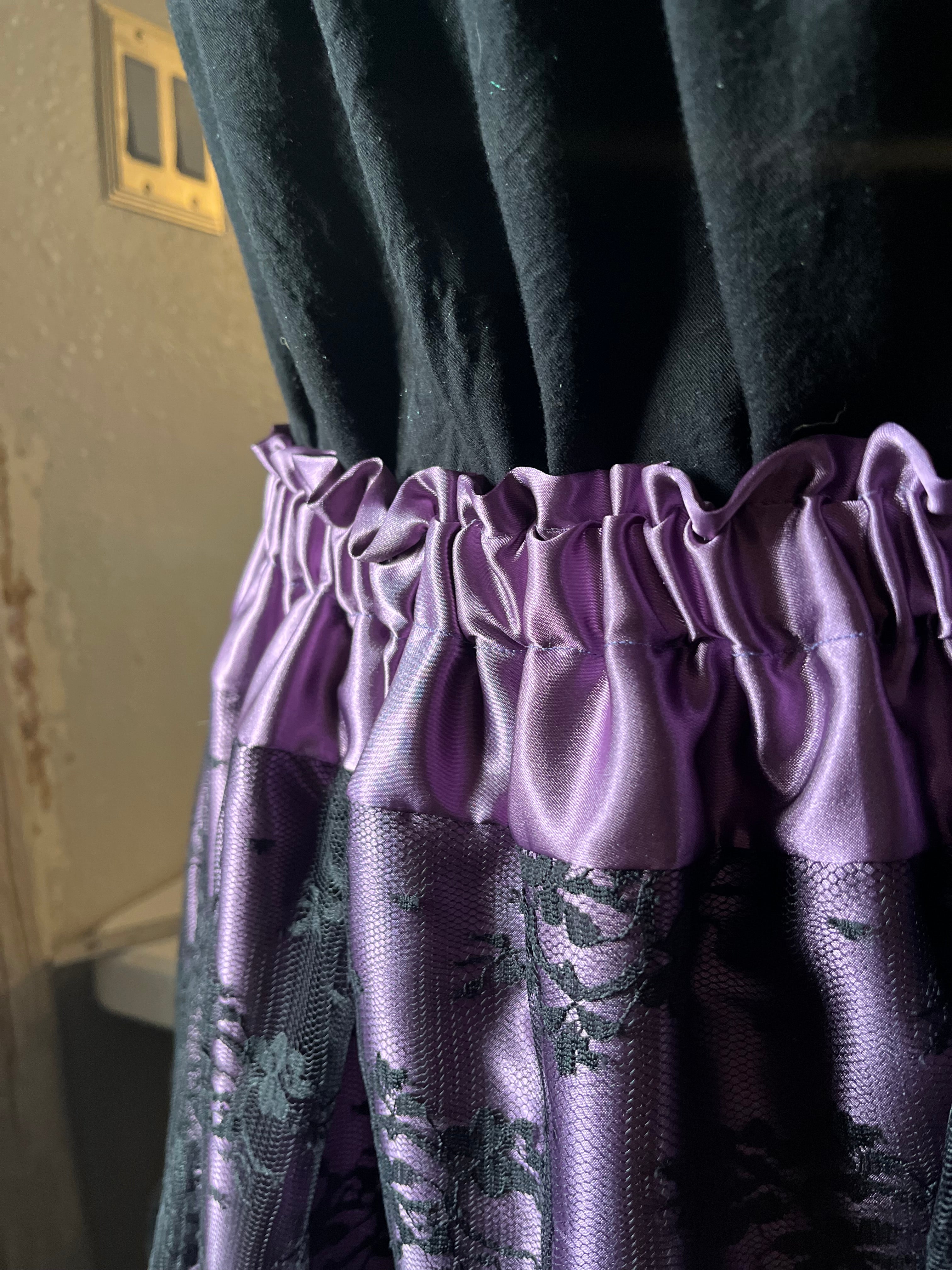 Purple 3 tier Satin skirt
