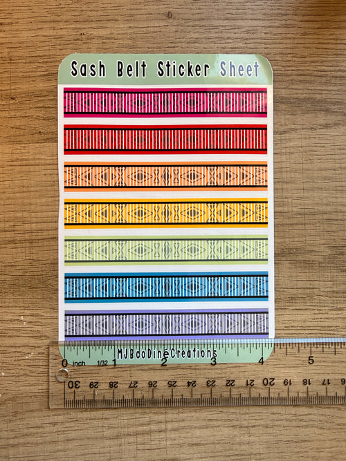 Clear Sash Belt Sticker Sheet